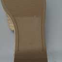 Old Navy Womens Platform Slides Sandals Square Open Toe Slip On Elastic Band Casual Lightweight Wedge Shoes (9, Beige)