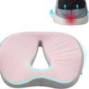 King Mills Plus Size Hemorrhoid Pillows for Sitting, Extra Large & Wide Hemorrhoid Pillow, Tailbone Cushion with Memory Foam Filling, Two Replaceable Cover