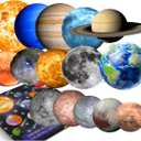 UNTOLD PLANETS 195+PCS Glow in The Dark Planets for Ceiling Decorations, Star Stickers Sun, Moon Pluto Wall Stickers for Kids, Boys Room Decor, Wall Decals Christmas Gift