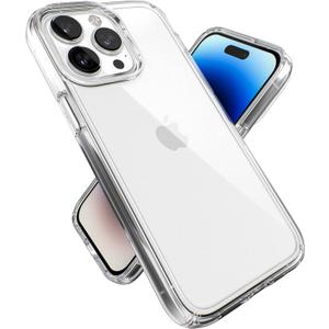 Speck Clear iPhone 14 Pro Max Case - Drop Protection with Scratch Resistant Dual Layer Slim Phone Case for 6.7 Inch iPhones 14 Pro Max - Anti-Yellowing & Anti-Fade Case - GemShell