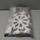 Estmy Grey Snowflake Christmas Bathroom Rugs 16W x 24L Non-Slip Rubber Backed Machine Washable, Soft Absorbent Shaggy Xmas Bath Mat Rug Winter Themed Christmas Festive Bathroom Floor Mat