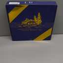 12" Oak Bathroom Vanity Tray Turntable for Perfume Candle, Round Wooden Decorative Tray for Kitchen Sink Countertop Organizer, Bathroom Counter Organizer for Skincare Makeup, Farmhouse Black Gold