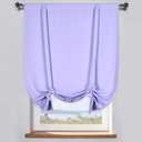 DONREN Adjustable Thermal Insulated Solid Blackout Curtain Energy Efficient Tie Up Shades Rod Pocket Panel for Kitchen (Lavender Purple,34W x 54L,One Panel)