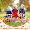 Sweetude 24 Pcs a Little Pumpkin Is on the Way Baby Shower Party Favors Bags Transparent PVC Pumpkin Gift Goodie Snacks Treat Candy Favors Bags for Fall Baby Shower Birthday Party Supplies