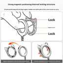 Magnetic Lock Quick Release Phone Strap Crossbody Chain with Anti-Slip Ring Holder Detachable Phone Lanyard for iPhone Samsung Anti-Drop Anti-Loss Strap with Steel Clip Durable Neck Cross Body Silver