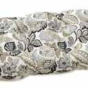 Pillow Perfect Floral Indoor/Outdoor Sofa Setee Bench Swing Cushion with Ties, Tufted, Weather, and Fade Resistant, 18" x 44", Black/Tan Dailey, Set of 3