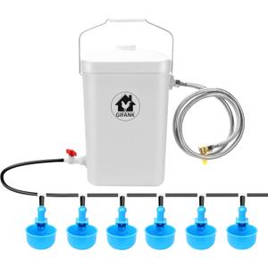 Automatic Chicken Waterer Float Controlled, 3 Gallons Poultry Waterer Dispenser with Hose Attachment, Poultry Automatic Drinking Accessories for Chicks, Duck, Goose, Turkey