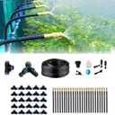 New drip Irrigation kit, Automatic Garden Watering System, Quick Connector and 360-degree Bending Dropper atomizing Copper Nozzle, Garden Plant Lawn Courtyard Watering System