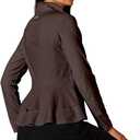 ACEGOLFS Womens Ruffle Athletic Jacket Lightweight Long Sleeve Full Zip Golf Jacket Pockets Ladies Workout Top Hiking UPF 50+, Small