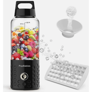 Portable blender, PopBabies Blender for Shakes and Smoothies with 3 Batteries 7500mah USB Rechargeable, Hot and Cold Dual Personal Blender Powerful and Durable 2nd Gen