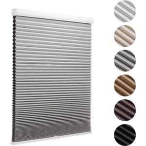 MYshade Cordless Blackout Cellular Shades for Windows, Honeycomb Window Shades with Thermal Insulation, Child & Pet Safe Room Darkening Shade, Easy Install, 21" W x 64" H, Grey