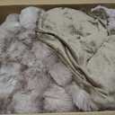 DOWNCOOL Faux Fur Queen Blanket, Plush Bubble Blanket 90"x90" Tie-dye Brown
