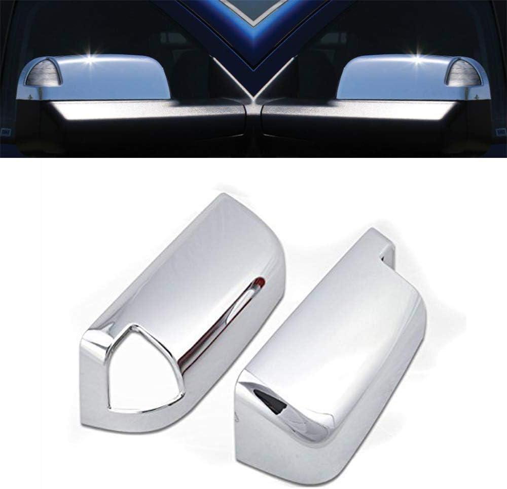 Chrome Towing Door Mirror Overlay Covers with Signal Opens Compatible with 2010-2018 RAM 1500+2500+3500