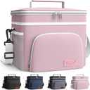 HOTOR Insulated Lunch Box for Men & Women - Leak-Proof Cooler Lunch Bag with 4 Pockets, Adjustable Strap, Ideal for Work, Picnic, Travel - Medium, Light Pink, 10.2"6.9"8.5"