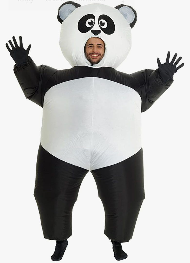 Morph Giant Inflatable Panda Costume Adult, Inflatable Costume Panda, Blow Up Panda Costume, Halloween Costume Panda Adult