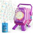 Bubble Machine with Lights, Big Bubbles Bubble Maker Toys for Kids & Toddler, 320ml Large Tank, Battery Operated Bubble Blower for Birthday Parties, Weddings, Indoor & Outdoor Play (Pink)