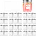 32 Pack 8OZ Sliver Plastic Jars With Screw On Lids Plastic Mason Jars Food Storage Container For Storing Dry Food, Candy, Cream, Peanut, Butter