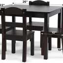 Humble Crew Kids Table and Chair Set, Toddler Activity Table with 4 Chairs for Play, Crafts, Snacks & Learning, Wooden Kids Furniture for Playroom & Bedroom, Espresso, 5-Piece