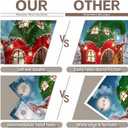 ZTHMOE 5x7ft Polyester Christmas Candy Canes House Photography Backdrop Winter Night Snowflake Background Xmas Pine Trees Cane Sugar Party Decorations Photo Banner Props with Four Holes Easy to Hang