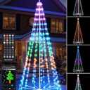 7 FT 295 LED Smart Cone Christmas Tree, Prelit Christmas Tree with 16 Million DIY RGB LED Light Show, Lighted Artificial Tree with Remote APP Control Music Sync for Xmas Outdoor Decorations
