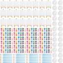 Qilery 24 Set 4 x 4 Inch Mini Canvas Panels and Easel Painting Kit, 12 Colors Acrylic Strips Brush Palettes, Art Painting Kits for Artists Beginners Oil Acrylic Craft Party Favors