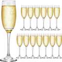 6oz Champagne Flute,Clear Champagne Glasses Set of 14,Elegant Stemmed Champagne Glasses Sparkling Wine Glasses for Birthday,Parties,Wedding