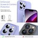 Supdeal Liquid Silicone Case for iPhone 13 Pro Max, [Camera Protection] [Anti Fingerprint] [Wireless Charging] 4 Layer Phone Case Protective Cover, Built-in Microfiber Case Cover, 6.7", Purple