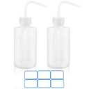 DTDNZKN 2 Pack 8oz (250ml) Wash Bottles with Narrow Mouth and Labels - Ideal for Medical Use, Succulent Care, Cleaning, and Washing