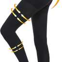 Medical Compression Tights Women, 20-30 mmHg Graduated Compression Pantyhose Men, Footless Compression Stockings, High Waist Compression Leggings, Support Hose for Varicose Veins, Edema, Dvt (Small, Black)