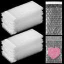 SHENLIU 300 Pcs 3 x 5 Inch Plastic Bubble Wrap Bags, Double Self Sealing Small Bubble Pouch Bag Shockproof Protective Bag for Moving and Storage Shipping Packaging Small Business