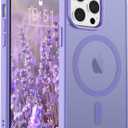 SUPFINE Magnetic for iPhone 14 Pro Case (Compatible with MagSafe) (Military Grade Drop Protection) Translucent Matte Shockproof with Anti-Fingerprint Phone Case,Purple