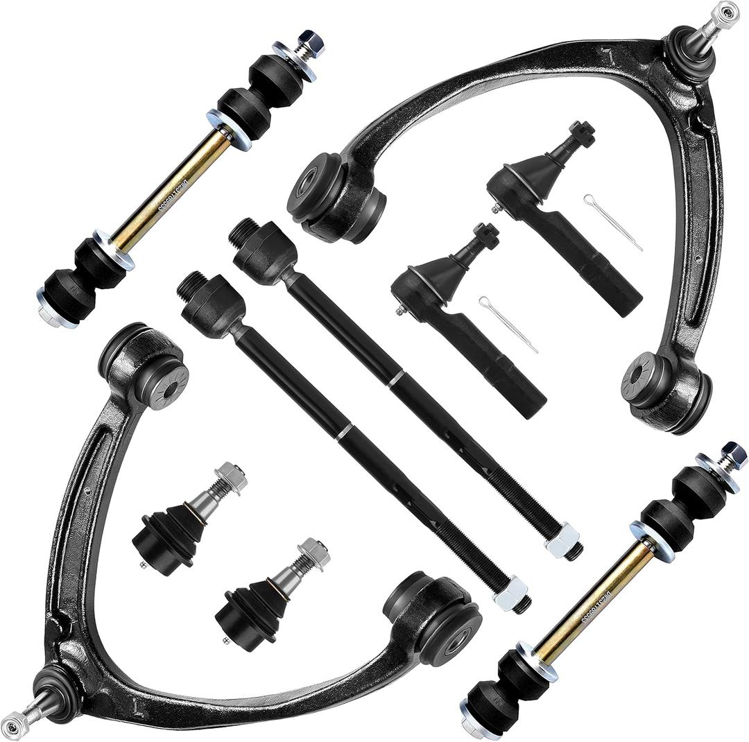SCITOO 10pcs Front Suspension Kit Upper Control Arm Tie Rod Ends Sway Bar Links Lower Ball Joints Fit 2007-2013 For Chevy Silverado 1500 Suburban 1500 2007-2014 Tahoe