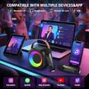 Karaoke Machine for Kids Adults, Portable Bluetooth Speaker with 2 Wireless Microphones, Portable Speaker Mini Karaoke Microphone for Home Party Birthday Gift for Girls Boys