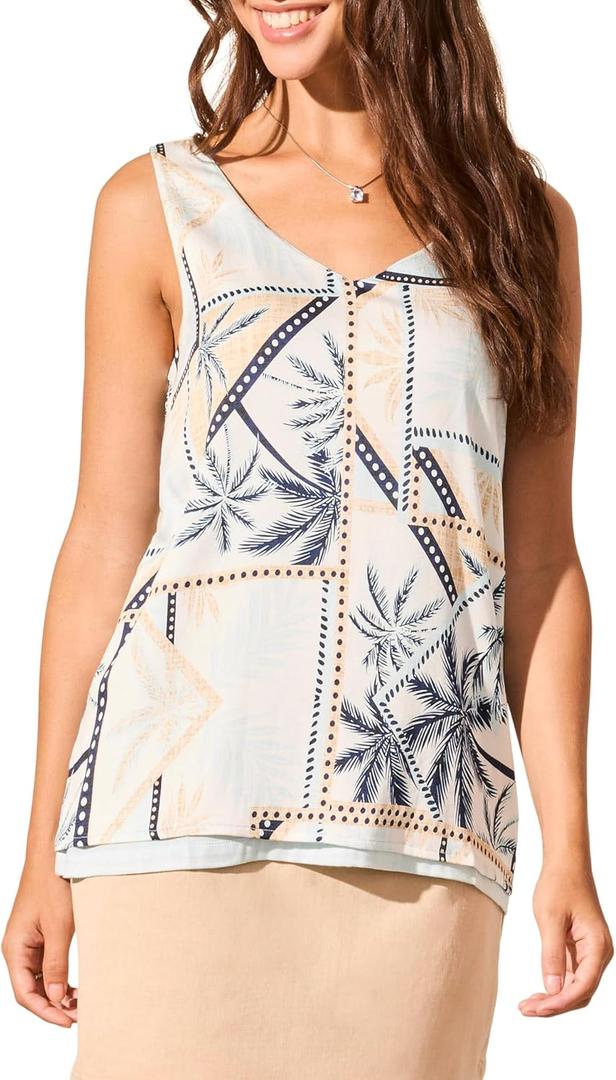 Tribal Womens Sleeveless Fashion Casual Blouse (M)