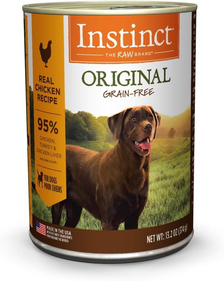 Instinct Original Wet Dog Food, Grain Free Recipe - Real Chicken, 13.2 oz. Cans (Pack of 6), October 11, 2027
