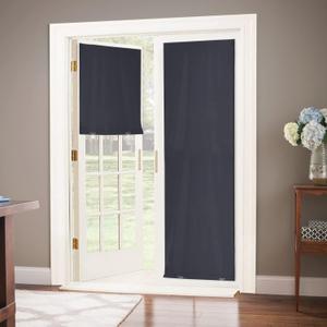 LazBlinds 100% Blackout Cordless Thermal Insulated UV Protection Privacy Curtain for Windows and Doors (26''W x 68''H, Black, 1 Panel)