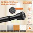 Tension Curtain Rod Spring Tension Black 16-28Inch adjustable Curtain Rod 1 Pack small Tension Rod of Small Window Cupboard Kitchen Closet