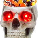 Halloween Skull Head Decor, Resin Skull Statues, Resin Skull Head Tabletop Decoration for Halloween Home Office Decor Candy Servers