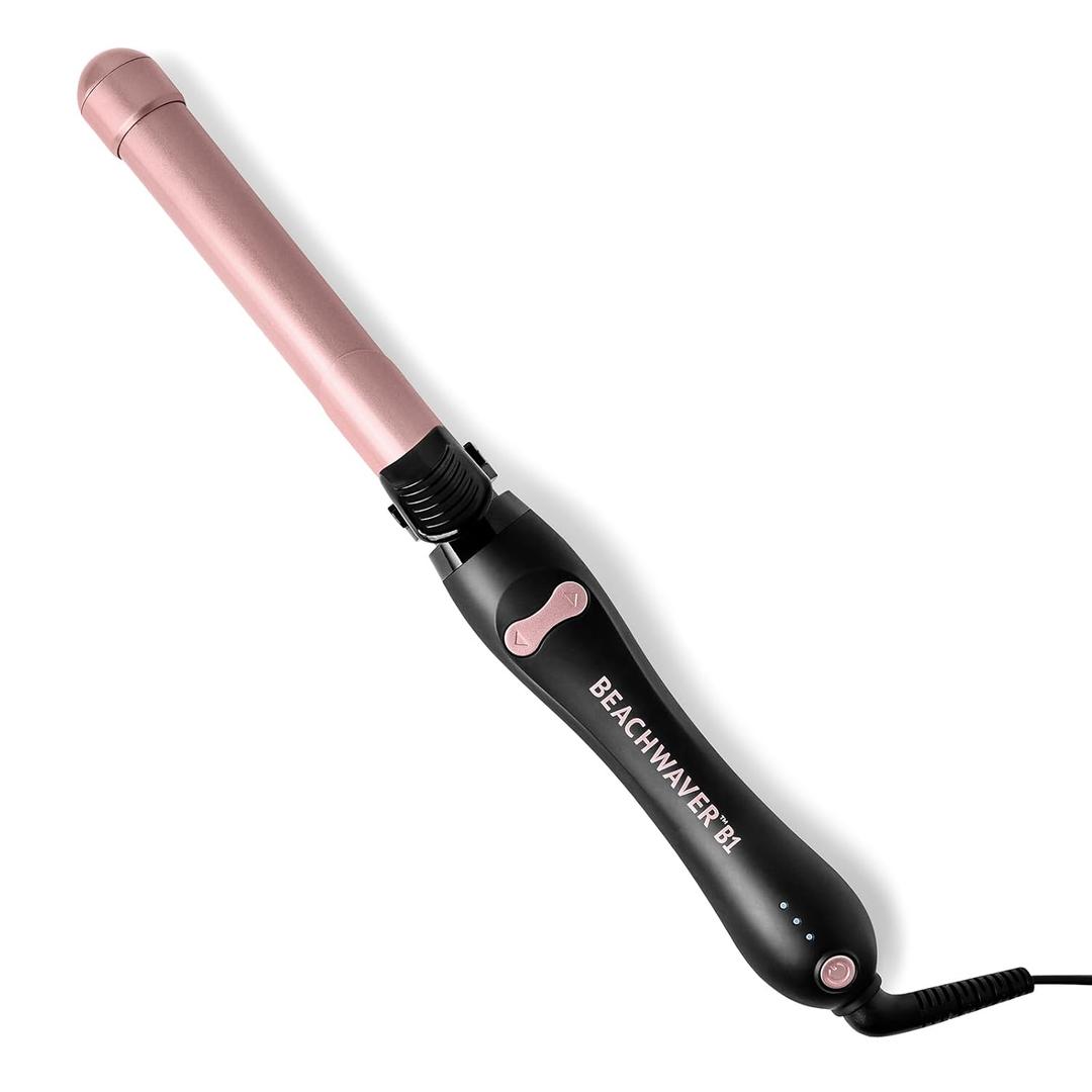 Beachwaver B1 Rotating Curling Iron - Automatic 1 Inch Ceramic Curling Iron - Easy-to-Use Spinning Wand for Long-Lasting Waves - Auto-Shut Off and Dual Voltage (BW160) (Midnight Rose)