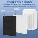 C545 True HEPA Replacement Filter S Compatible with Winix C545, B151, P150, 9300 Air Purifier, Winix S Filter 1712-0096-00 2522-0058-00, 2 Pack H13 True HEPA Filter and 8 Activated Carbon Filters