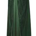 BIGXIAN Long Hooded Cloak Velvet Cape Witch Costume Halloween Costumes for Women Men (Large, Dark Green)