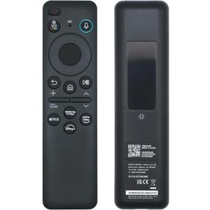 New BN59-01432A TM2360E Solar Voice Remote, USB-C Rechargeable Bluetooth Remote Control with Solar Charging Compatible with Samsung 2023-2024 Neo QLED 8K Smart TVs, HDR Ultra HD - Black