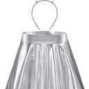 Sintege Halloween Alien Headband and Metallic Flared Pleated Skater Skirt for Costumes Supplies (XXX-Large Skirt, Silver)