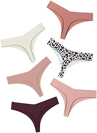 DEANGELMON Seamless Thongs for Women No Show Thong Underwear Women Comfortable Multiple Pack Of 6, XS