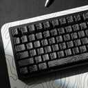 dagaladoo Black Topographic keycaps Double Shot PBT keycaps Shine Through Keyboard Keys Side Printed Key caps Cherry Profile Custom keycap Set for100%, 75%, 65%, 60% US Layout Mechanical Keyboard