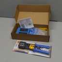 rj45 Crimping Tool for Cat6 Cat5e Cat5, Sturdy Crimper for rj45 rj12/11 Pass-Through Connectors with 50pcs rj45 Cat5e Pass-Through Connectors, 50pcs Covers, Wire Stripper; Network Cable Tester