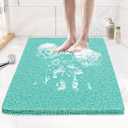 Joyhalo Shower Mats for Showers Anti Slip for Elderly, 24'' x 17'' Non Slip Bath Mat for Inside Shower, Bath Tub Mats for Bathroom Non Slip for Shower, PVC Loofah Bathroom Mats, Aqua