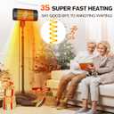 Outdoor Heaters for Patio, 1500W, 3 Heat Modes & 12H Timer, IP54 Waterproof Electric Heater with Adjustable Height, Tip-Over Protection, 78" Portable Infrared Heater for Indoor Outdoor use, Matte