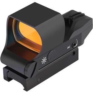 Feyachi Reflex Sight, Multiple Reticle System Red Dot Sight with Picatinny Rail Mount, Absolute Co-Witness (Black)