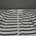 LATAHUO Women's Striped Cardigan Sweater Trendy Long Sleeve Button Down Crewneck Knit Cardigans, Small